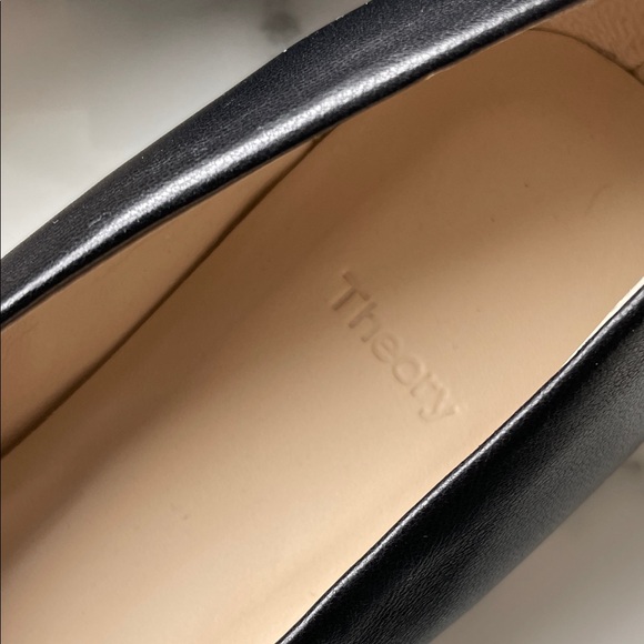 NEW Theory Black Leather Flats - Picture 3 of 5